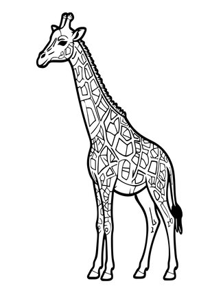 Masai Giraffe - Free printable coloring page