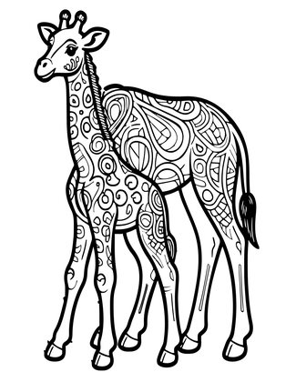Baby Giraffe - Free printable coloring page