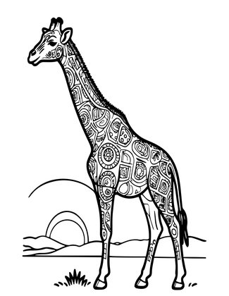 Giraffe Silhouette - Free printable coloring page