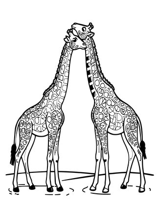 Giraffe Pair - Free printable coloring page