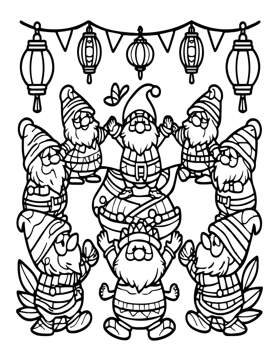 Village Festival - free printable coloring page