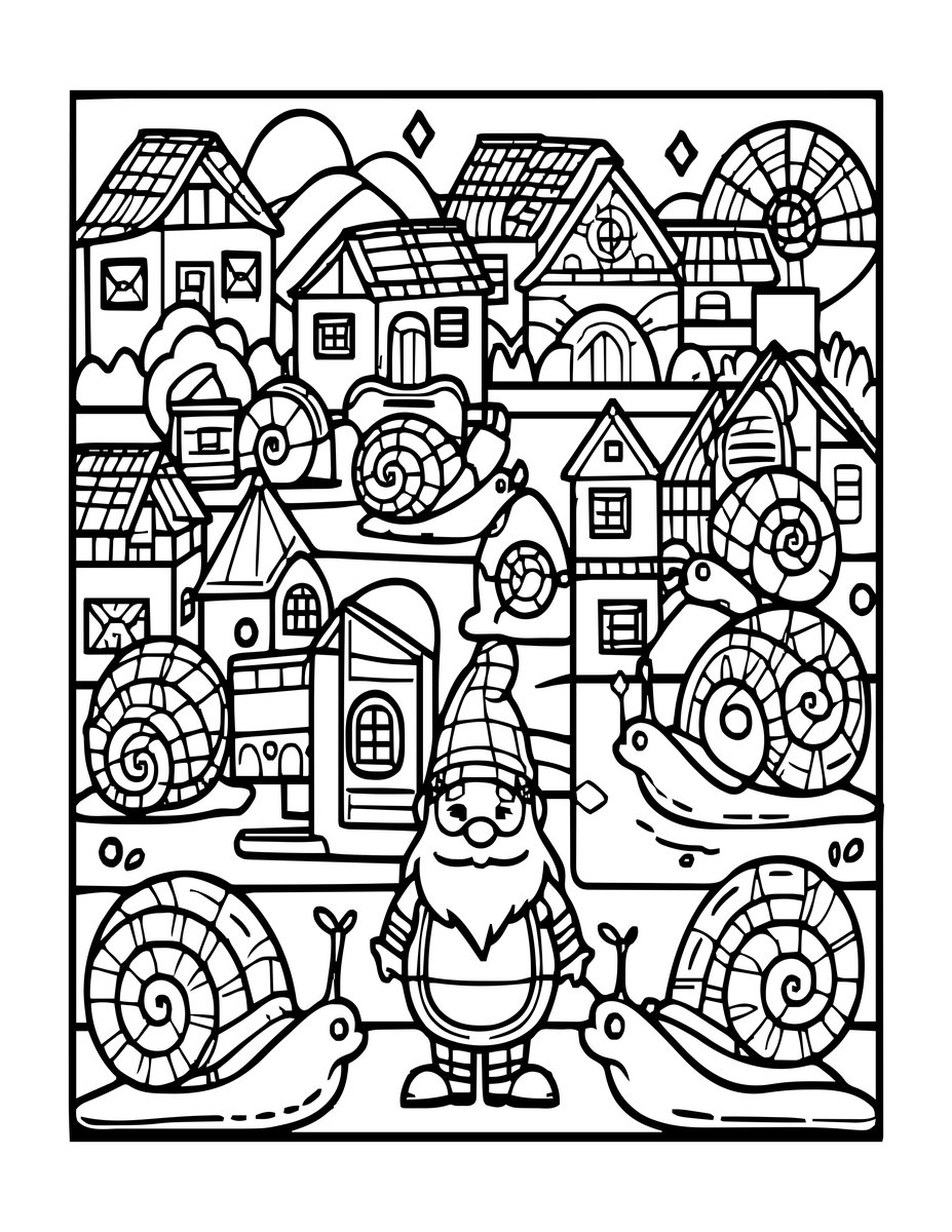 Snail Post - free printable coloring page