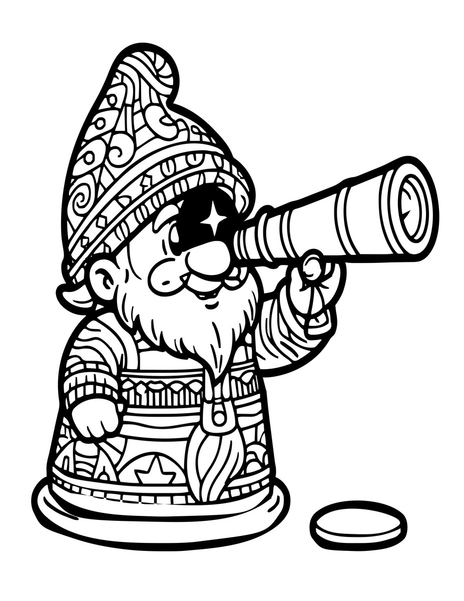 Gnome Observatory - free printable coloring page