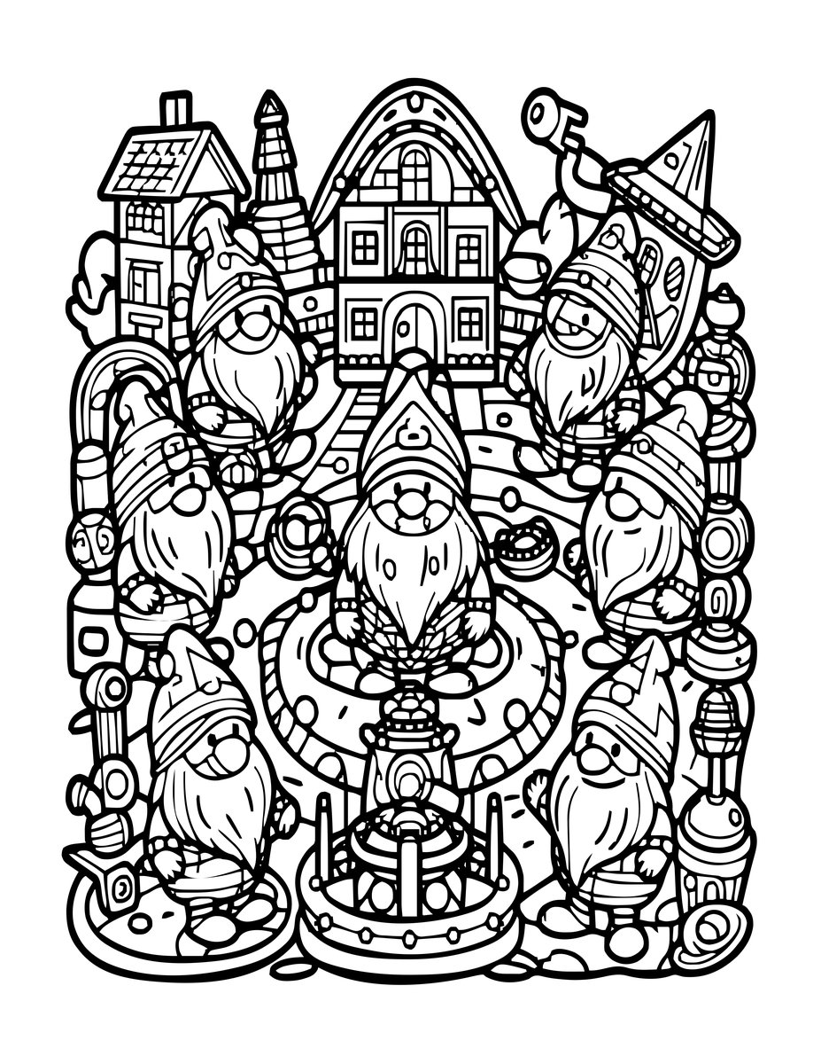 Village Defense - free printable coloring page