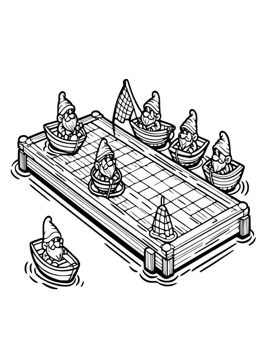 Gnome Dock - free printable coloring page