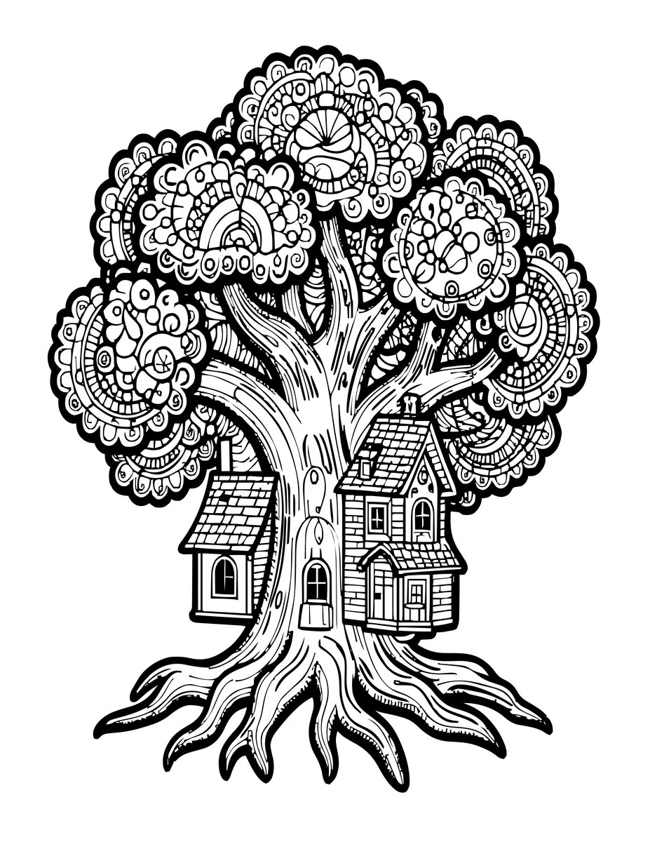 Root Home - free printable coloring page