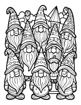 Acorn Cap Hats - Free printable coloring page