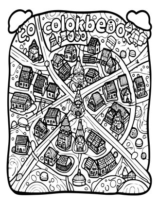 Village Map - Free printable coloring page