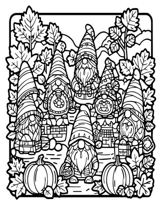 Autumn Village - Free printable coloring page