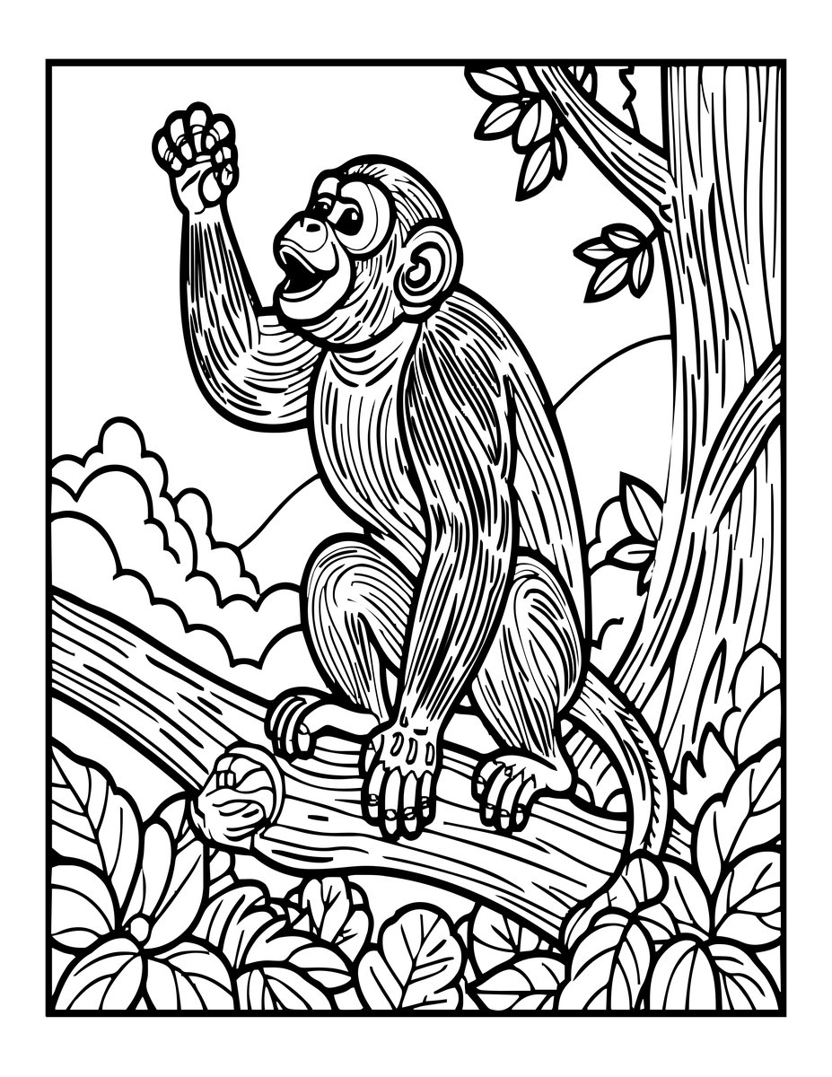 Howler Monkey - free printable coloring page