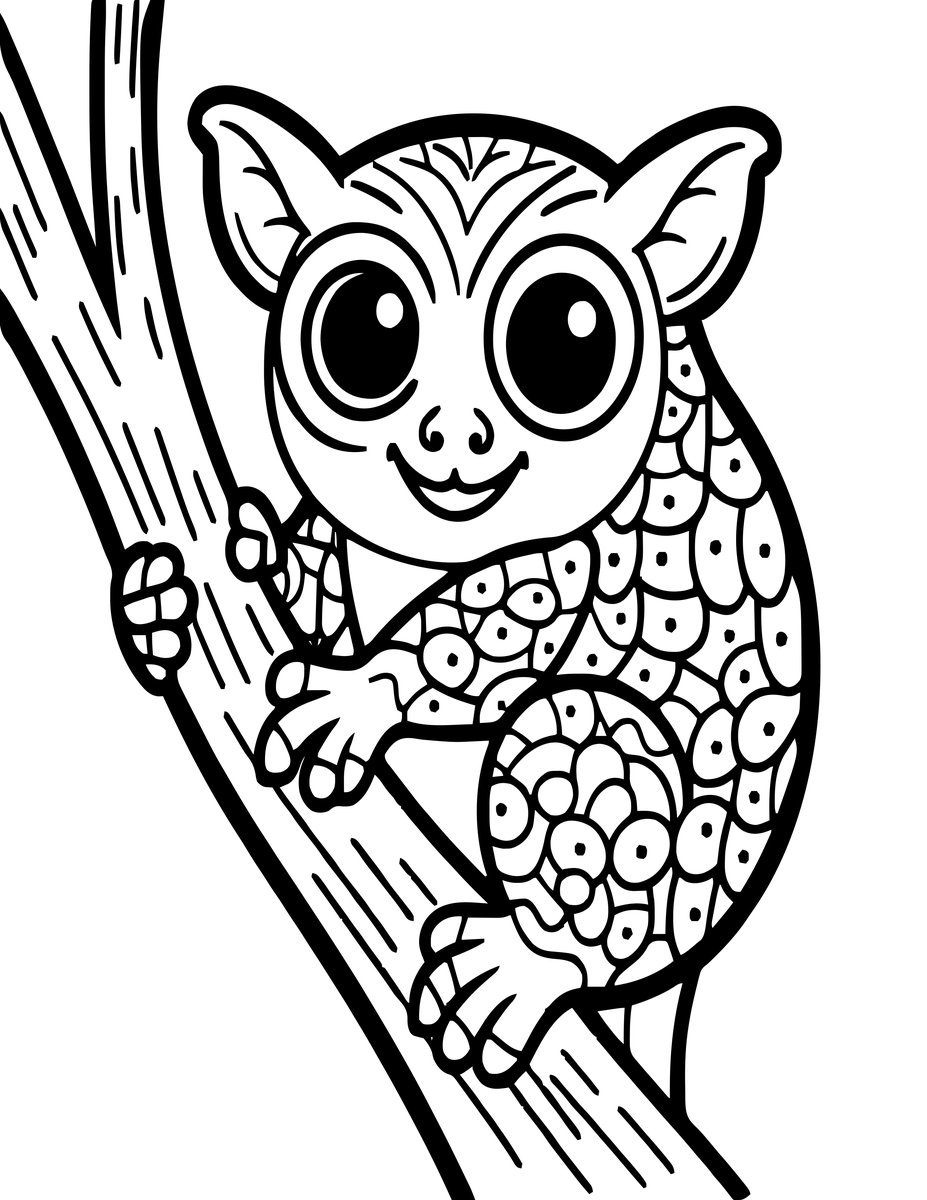 Tarsier - free printable coloring page