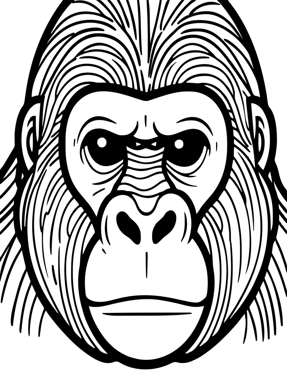 Gorilla Eyes - free printable coloring page
