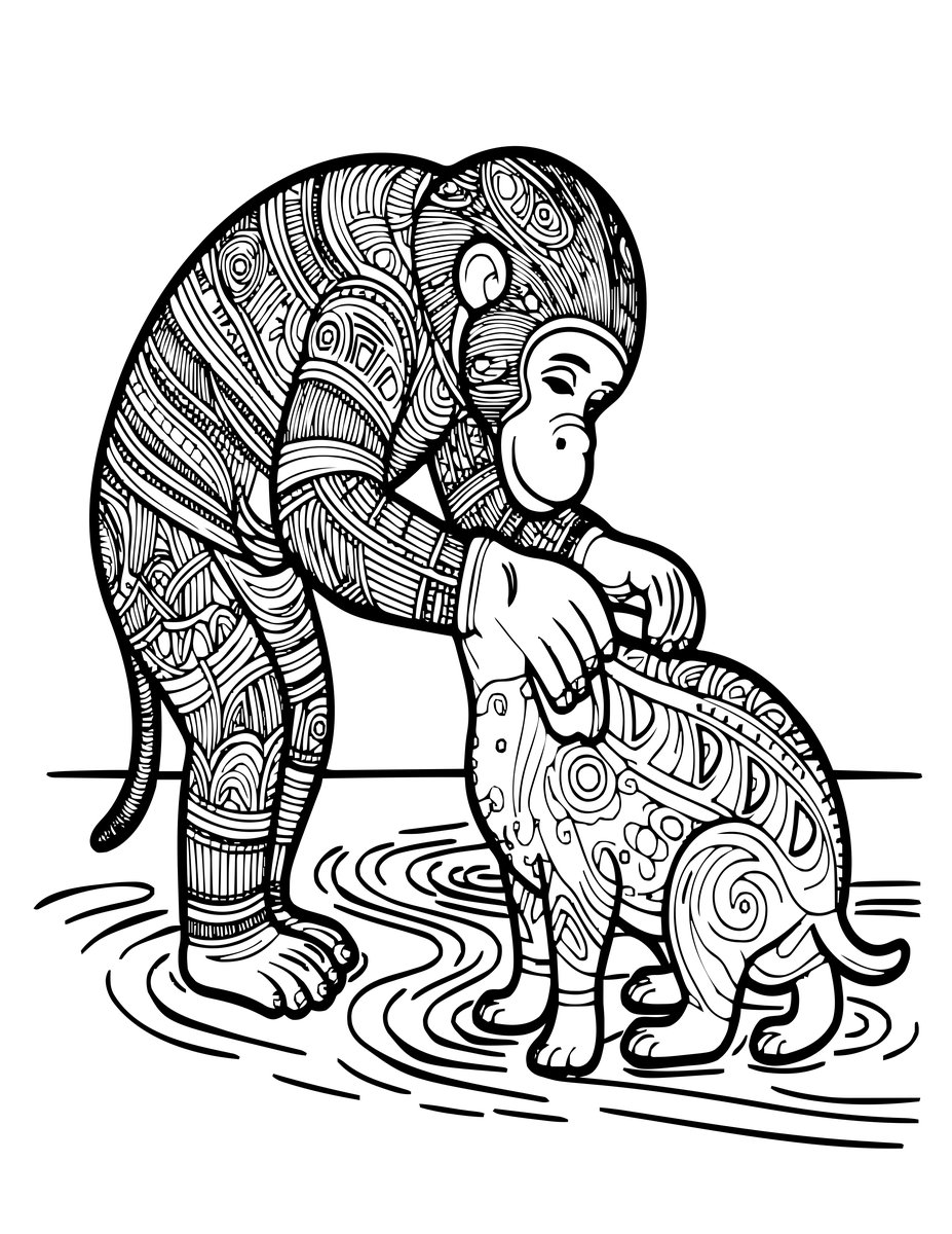 Bonobo - free printable coloring page