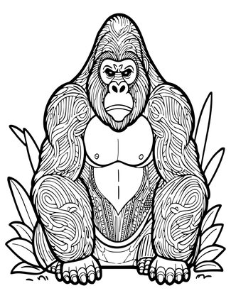Silverback Gorilla - Free printable coloring page