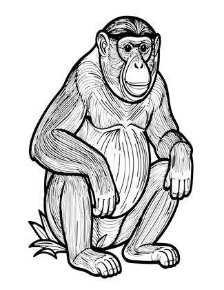 Proboscis Monkey - Free printable coloring page