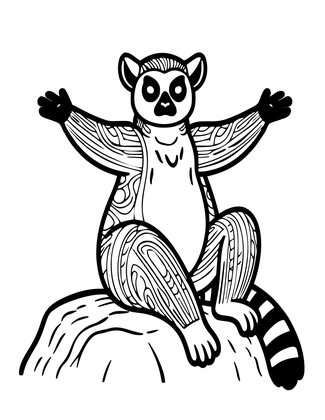 Lemur - Free printable coloring page