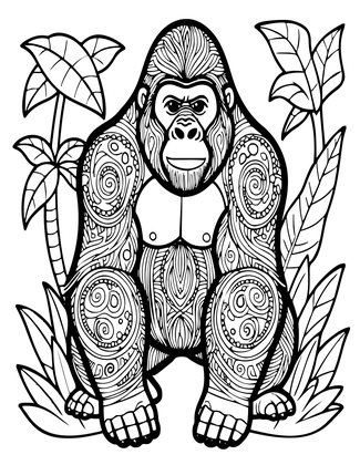 Gorilla Habitat - Free printable coloring page