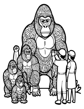 Gorilla Conservation - Free printable coloring page