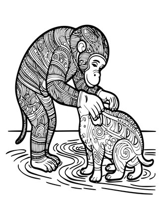 Bonobo - Free printable coloring page