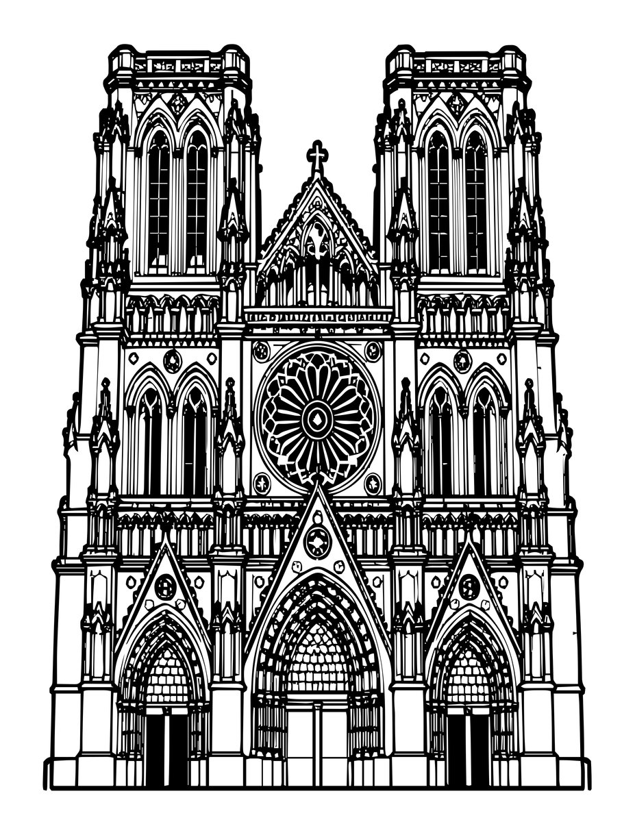 Full Facade - free printable coloring page