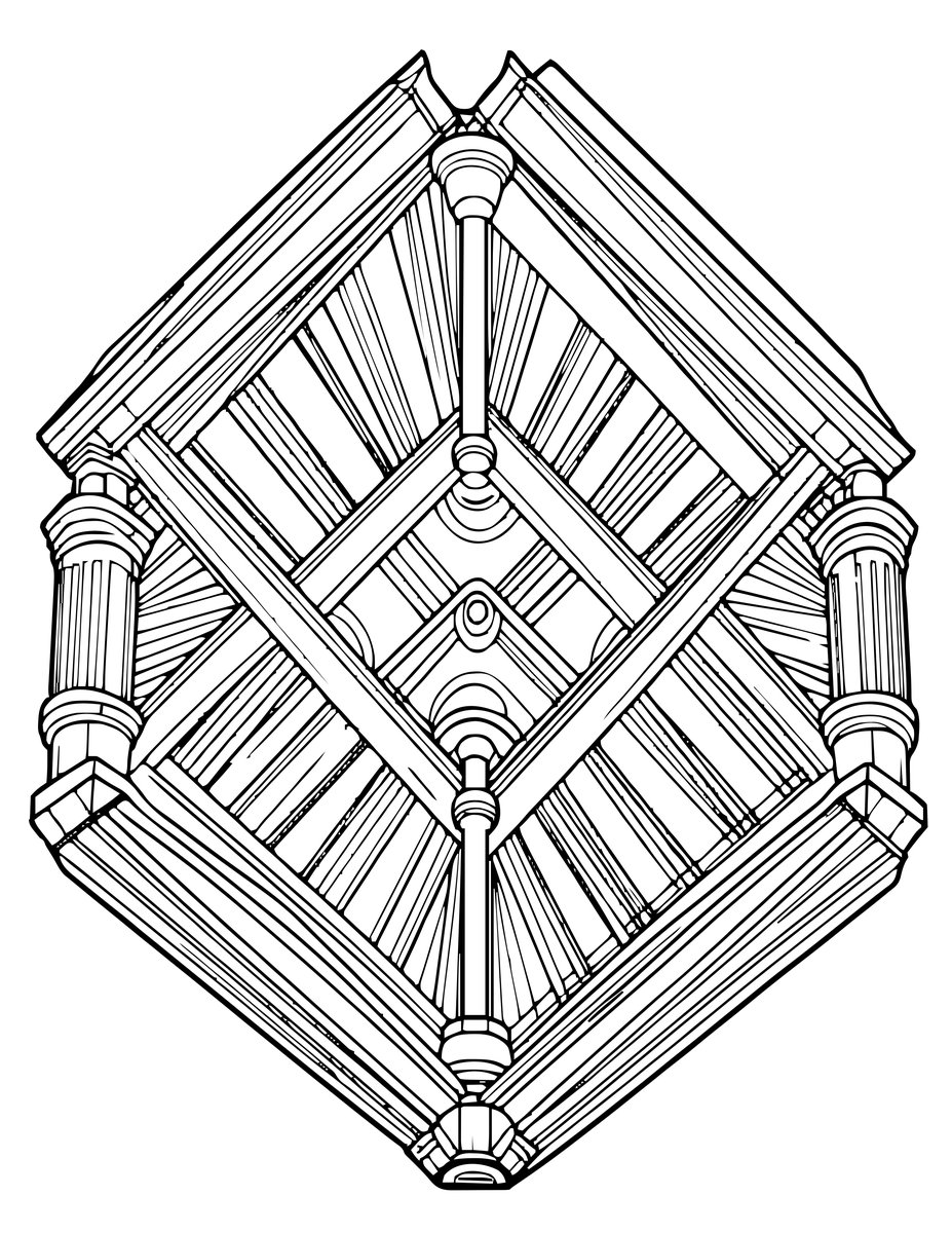 Vaulted Ceiling - free printable coloring page