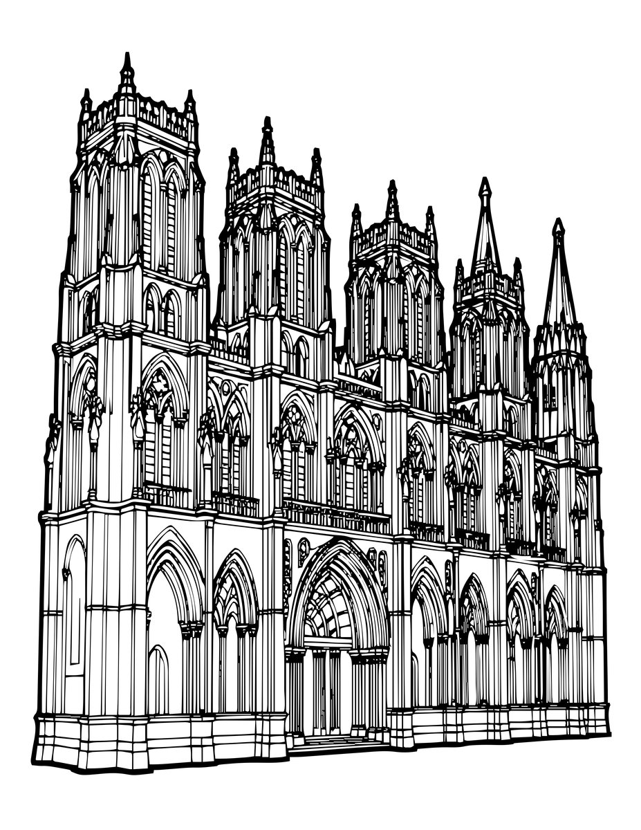 Flying Buttresses - free printable coloring page