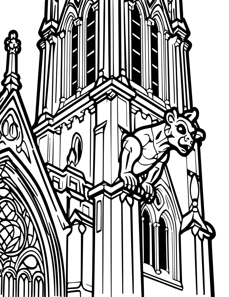 Gargoyle - free printable coloring page