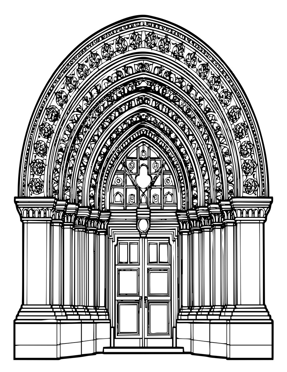 Portal Sculpture - free printable coloring page