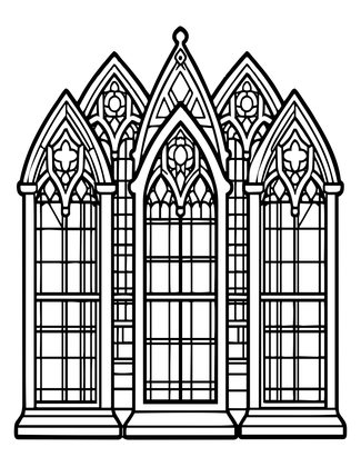 Lancet Windows - Free printable coloring page