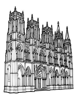 Flying Buttresses - Free printable coloring page