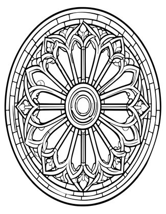 Rose Window - Free printable coloring page