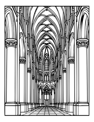 Interior Nave - Free printable coloring page