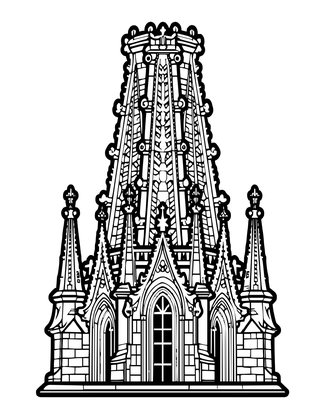 Tower Pinnacles - Free printable coloring page