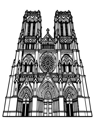 Night Cathedral - Free printable coloring page