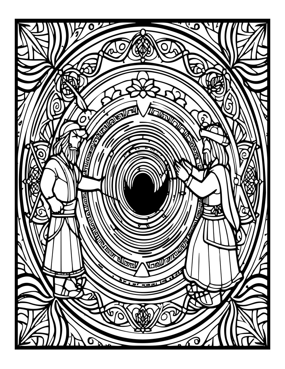 Odysseus and Cyclops - free printable coloring page