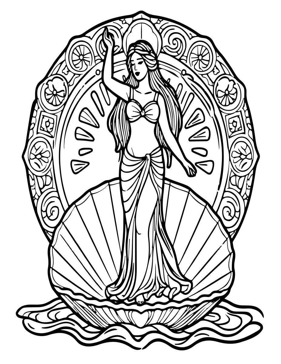 Aphrodite - free printable coloring page