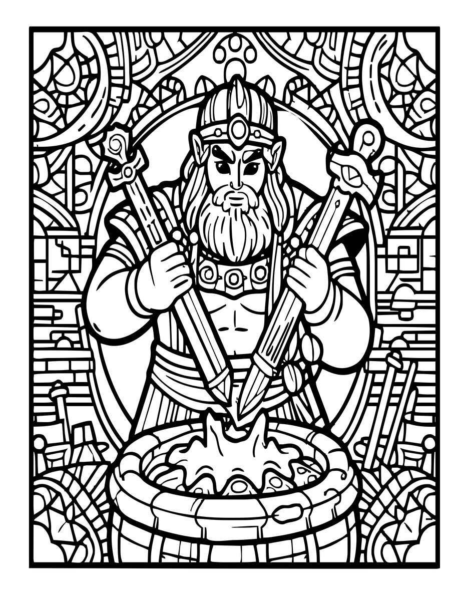 Hephaestus Forge - free printable coloring page