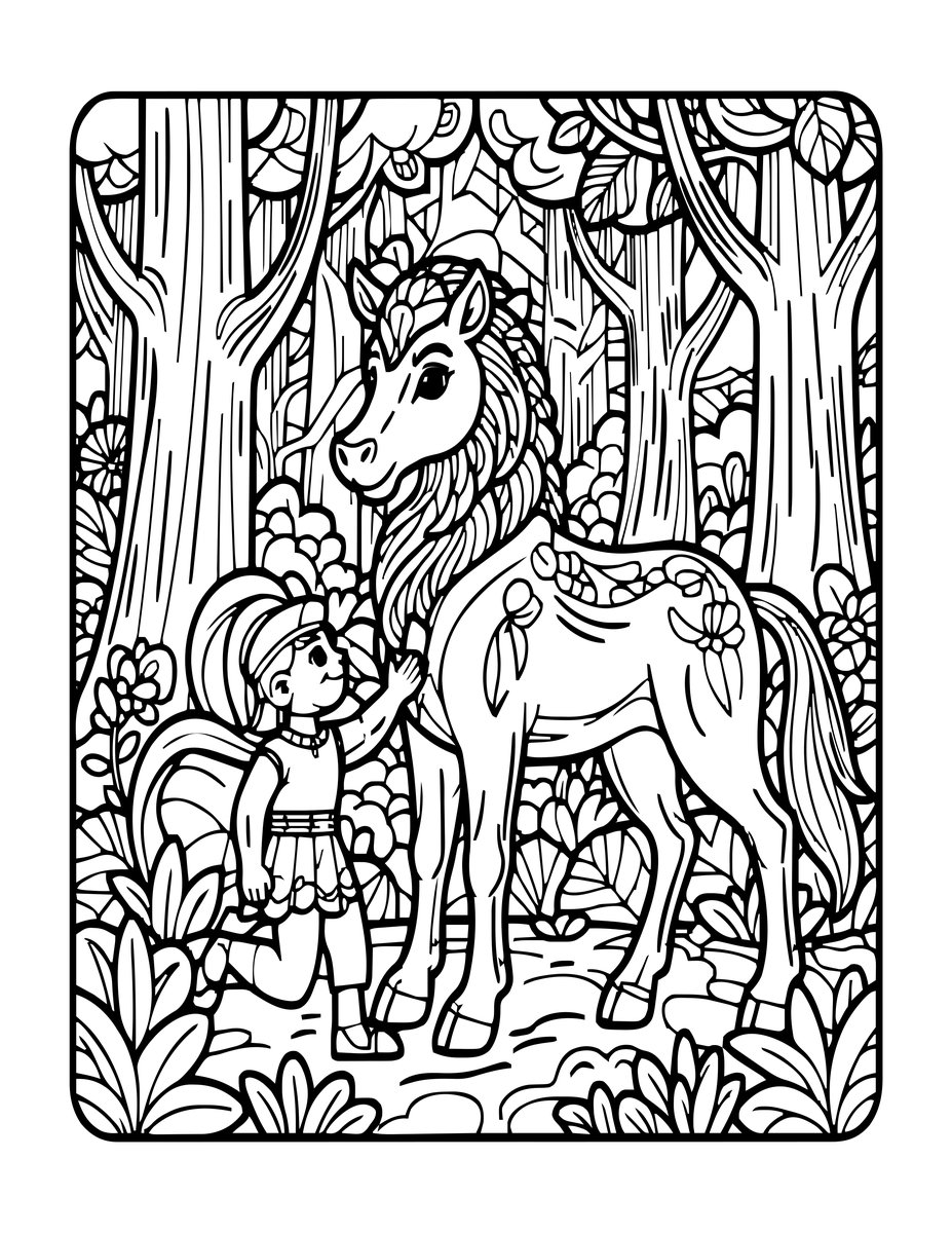 Centaur Chiron - free printable coloring page
