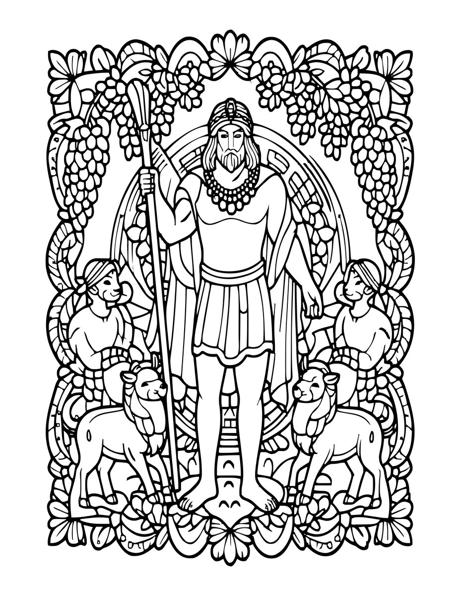 Dionysus - free printable coloring page