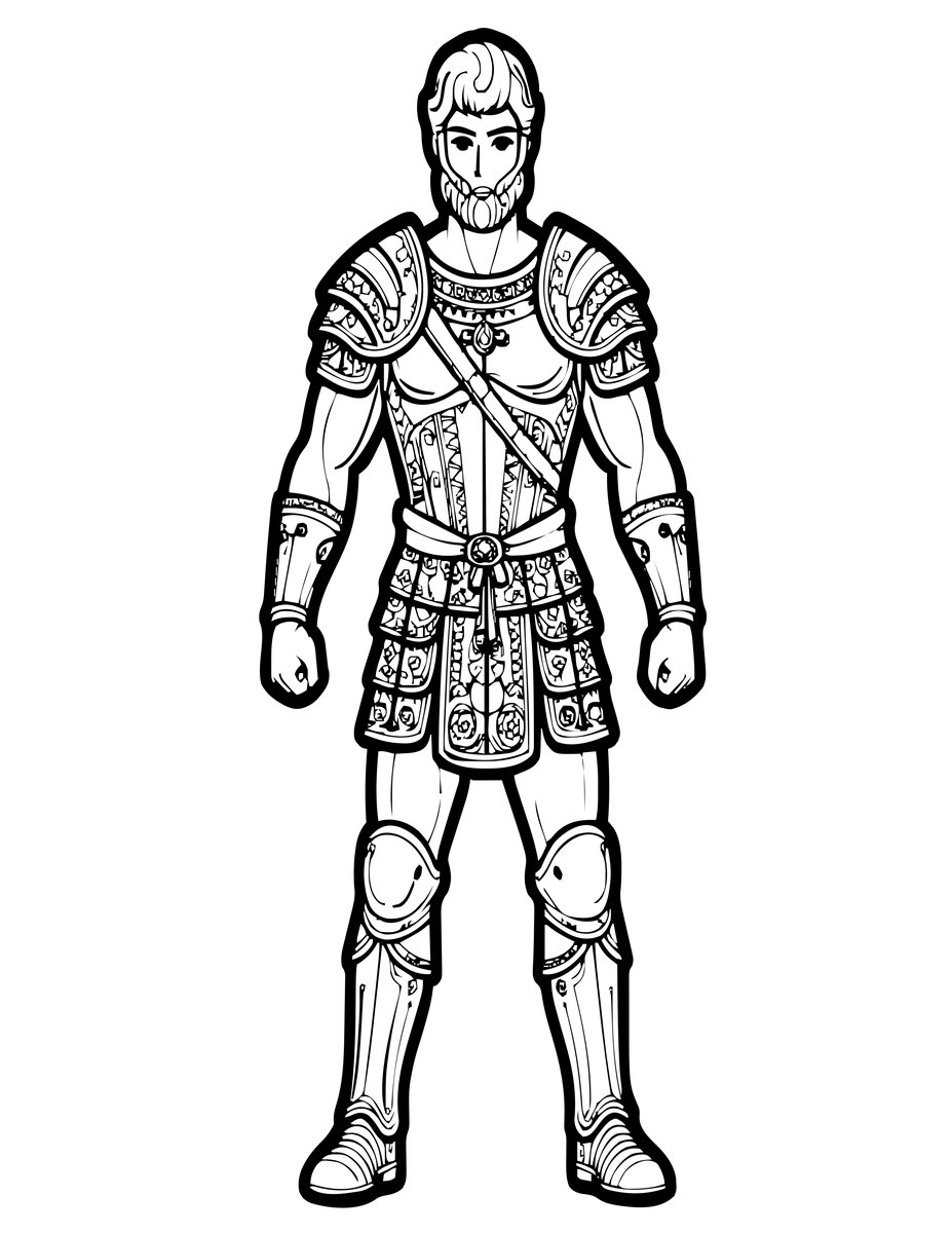 Achilles - free printable coloring page