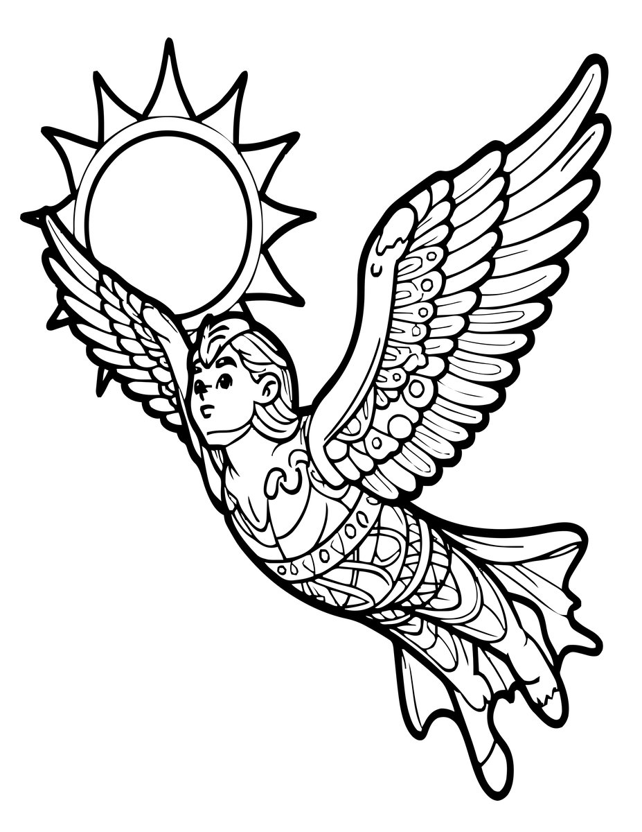 Icarus - free printable coloring page