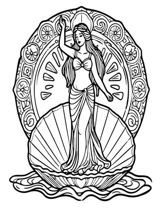 Aphrodite - Free printable coloring page