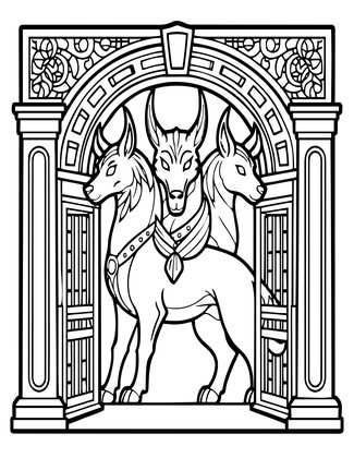 Cerberus - Free printable coloring page