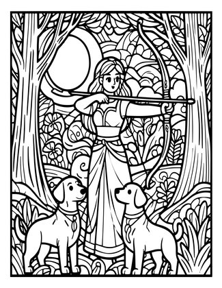 Artemis - Free printable coloring page