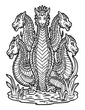 Hydra - Free printable coloring page