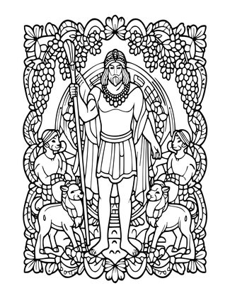 Dionysus - Free printable coloring page