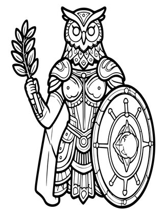 Athena - Free printable coloring page