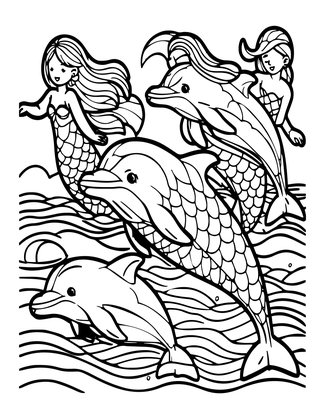 Nereids - Free printable coloring page