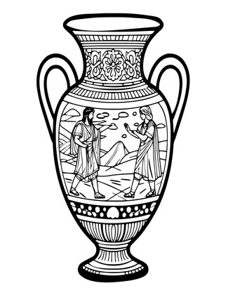 Greek Vase Design - Free printable coloring page
