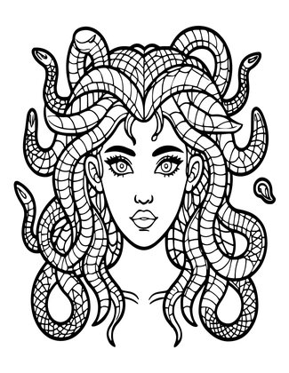 Medusa - Free printable coloring page